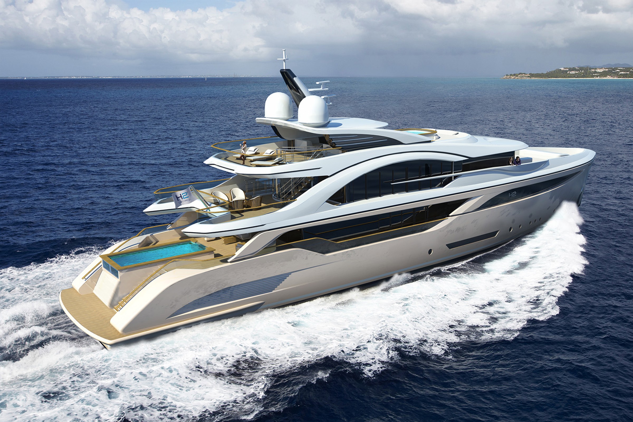 Blade, 52.00m superyacht concept, designed by H2 Yacht Design — photograph 4