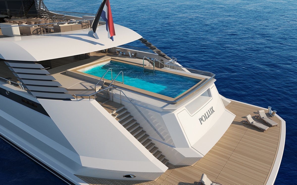 Pollux, 111m superyacht concept, designed by H2 Yacht Design — photograph 5