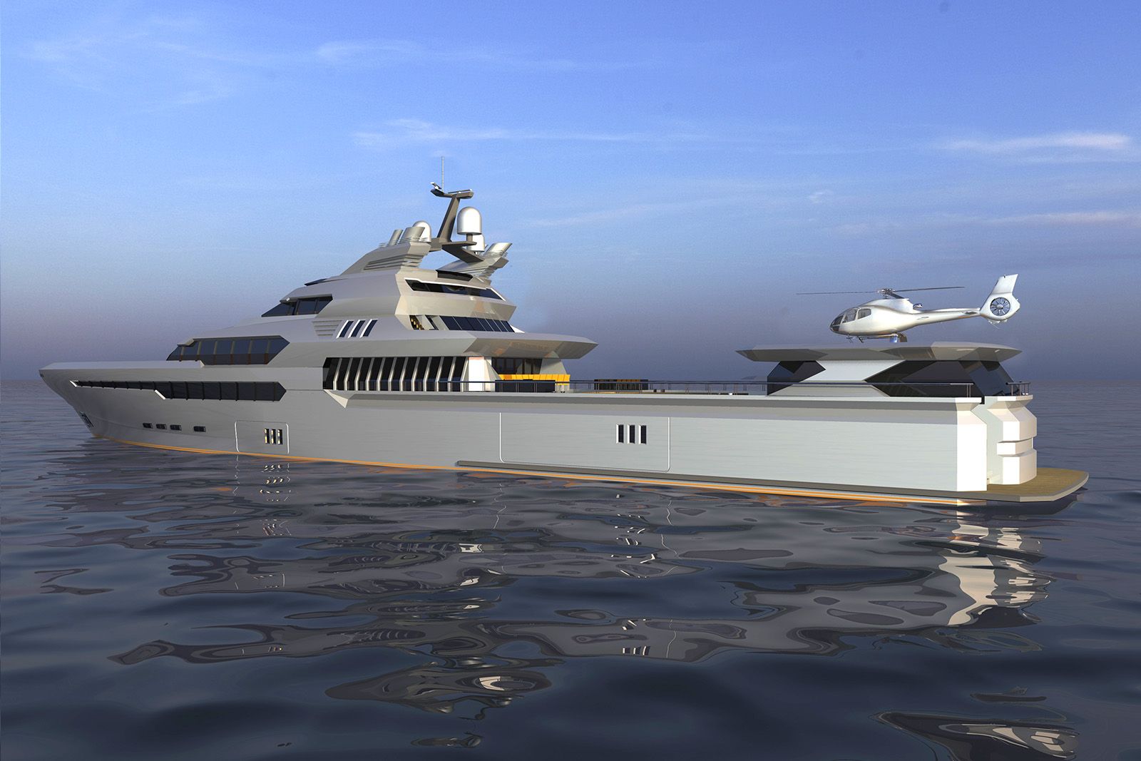 Stealth Explorer, 90.00m superyacht concept, designed by H2 Yacht Design