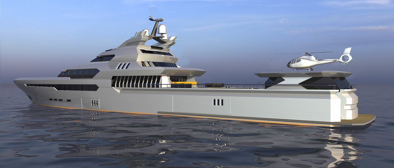 Stealth Explorer, 90.00m superyacht concept, designed by H2 Yacht Design