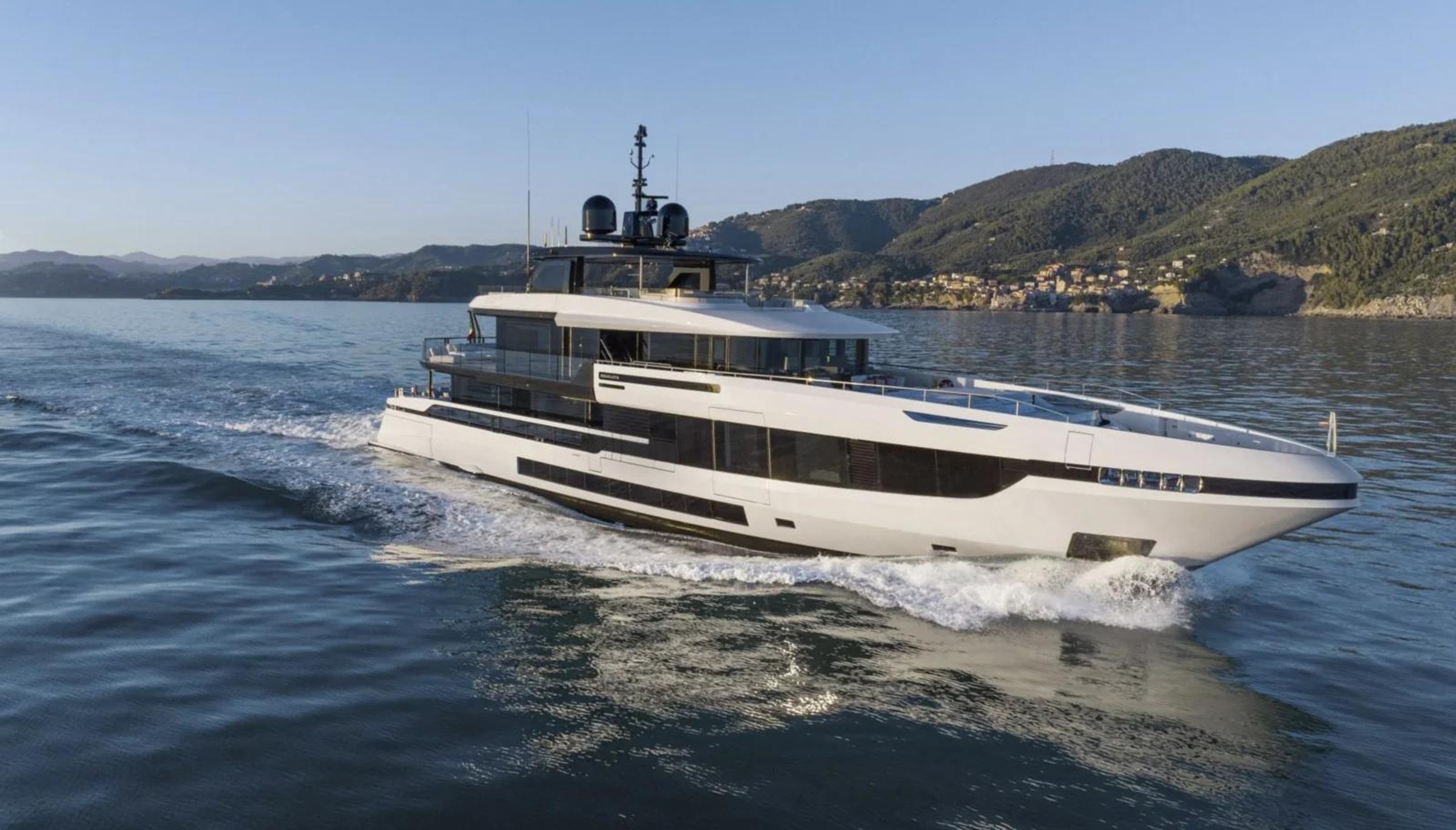 The Great Escape, 44.47m new build superyacht, built by Mangusta, designed by H2 Yacht Design — photograph 1
