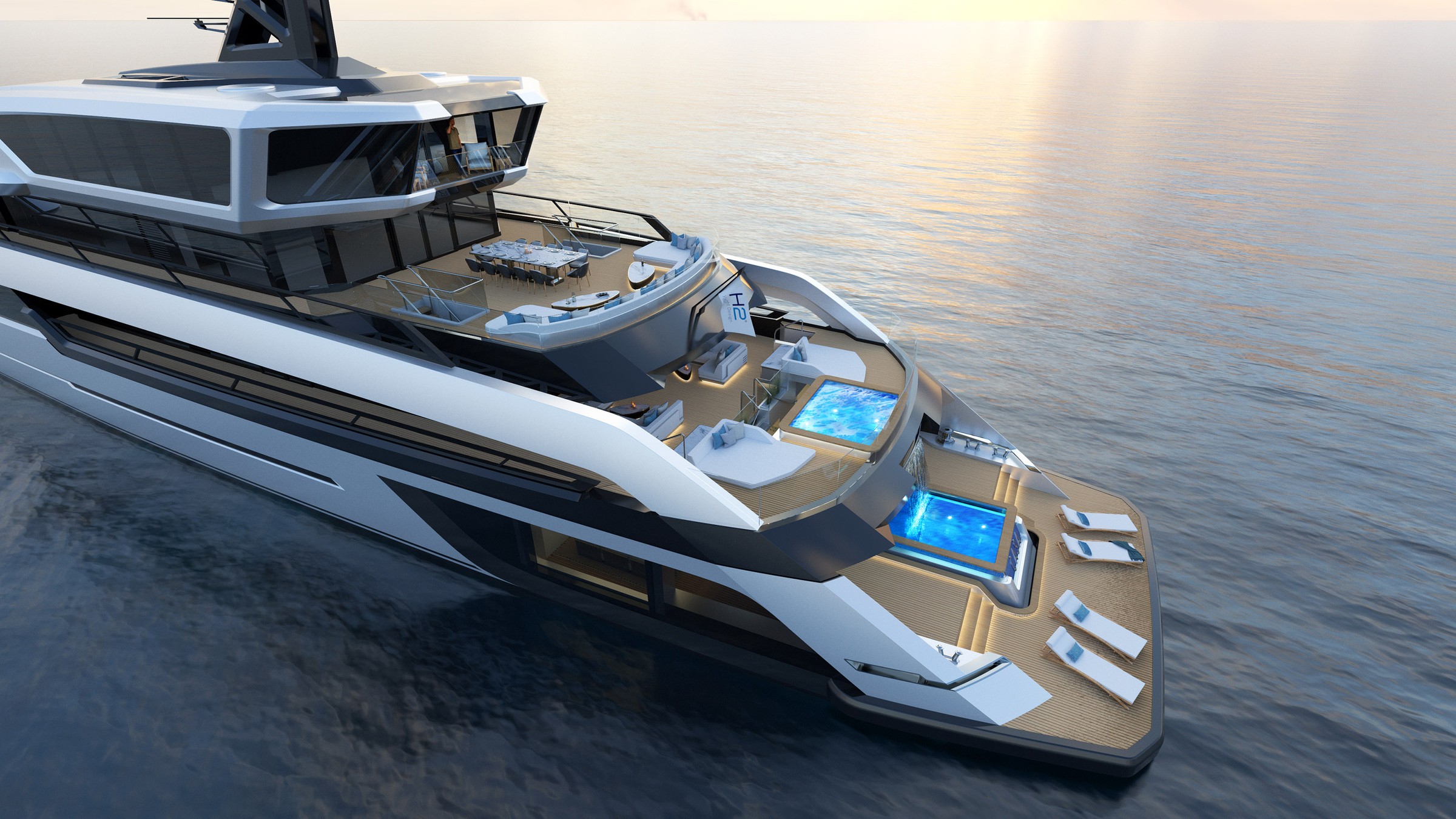 CASA, 80m superyacht concept, designed by H2 Yacht Design — photograph 7
