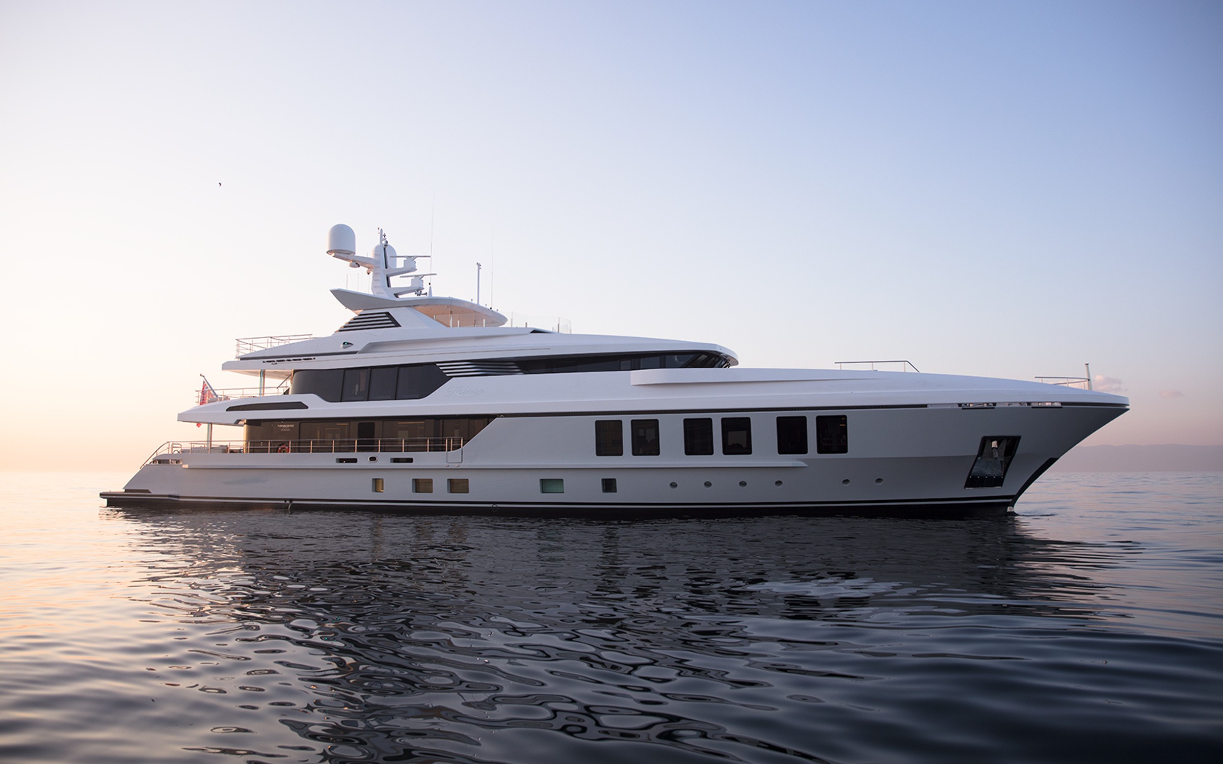 Razan, 47m new build superyacht, built by Turquoise Yachts, designed by H2 Yacht Design — photograph 1