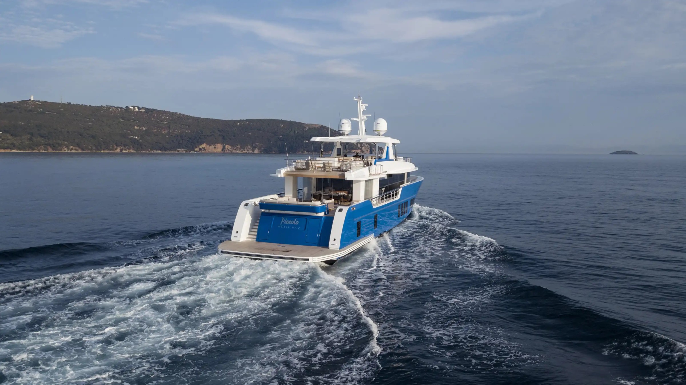 Piccolo, 38m new build superyacht, built by Alpha Custom Yacht, designed by H2 Yacht Design — photograph 7