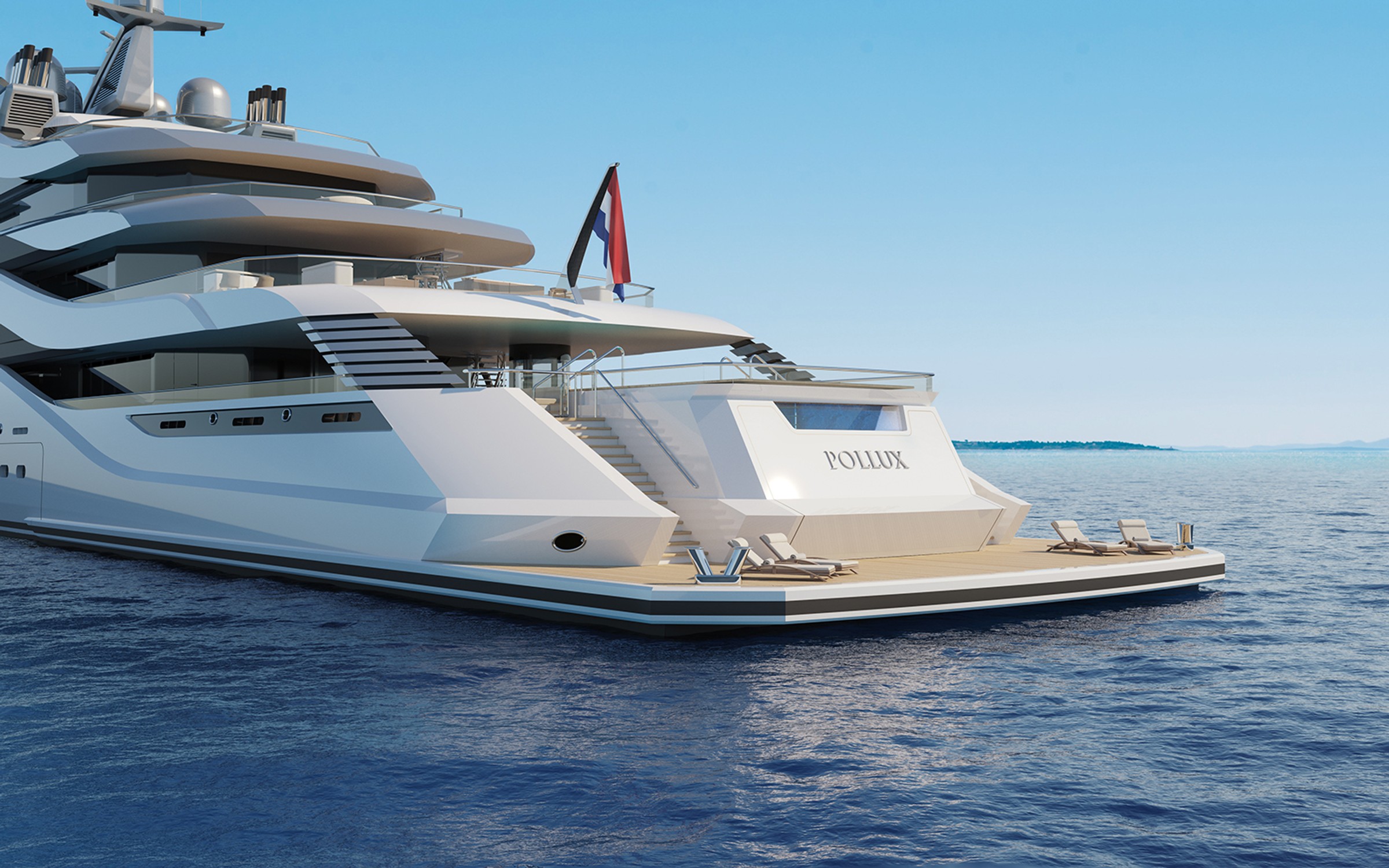 Pollux, 111m superyacht concept, designed by H2 Yacht Design — photograph 4