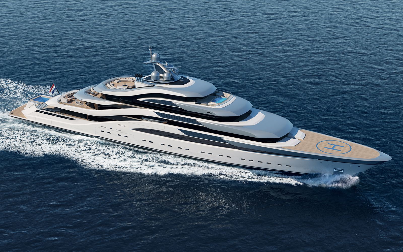 Pollux, 111m superyacht concept, designed by H2 Yacht Design — photograph 2