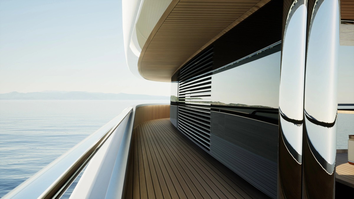 Zephyr, 115m superyacht concept, built by Dorries Yachts, designed by H2 Yacht Design — photograph 11