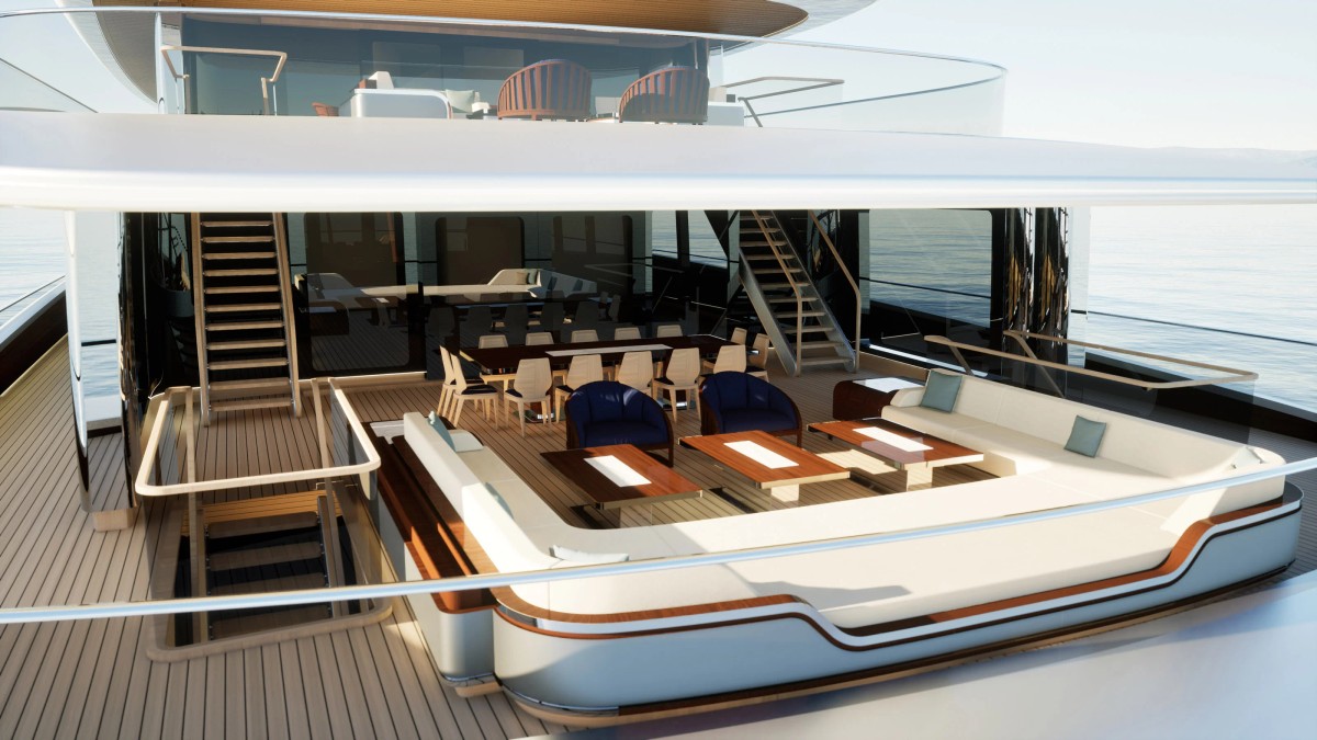 Zephyr, 115m superyacht concept, built by Dorries Yachts, designed by H2 Yacht Design — photograph 5