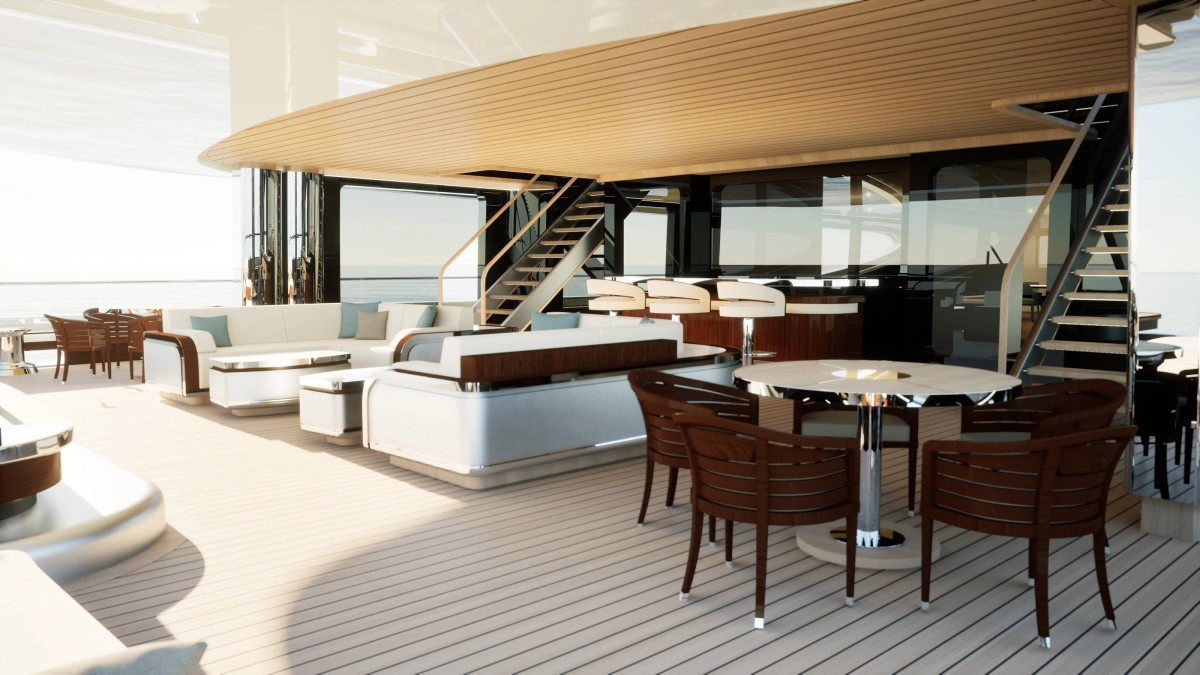 Zephyr, 115m superyacht concept, built by Dorries Yachts, designed by H2 Yacht Design — photograph 6