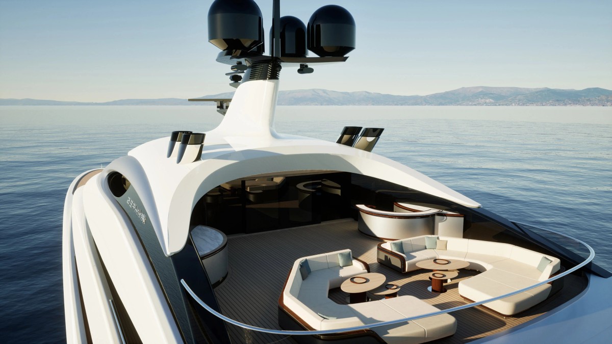 Zephyr, 115m superyacht concept, built by Dorries Yachts, designed by H2 Yacht Design — photograph 8