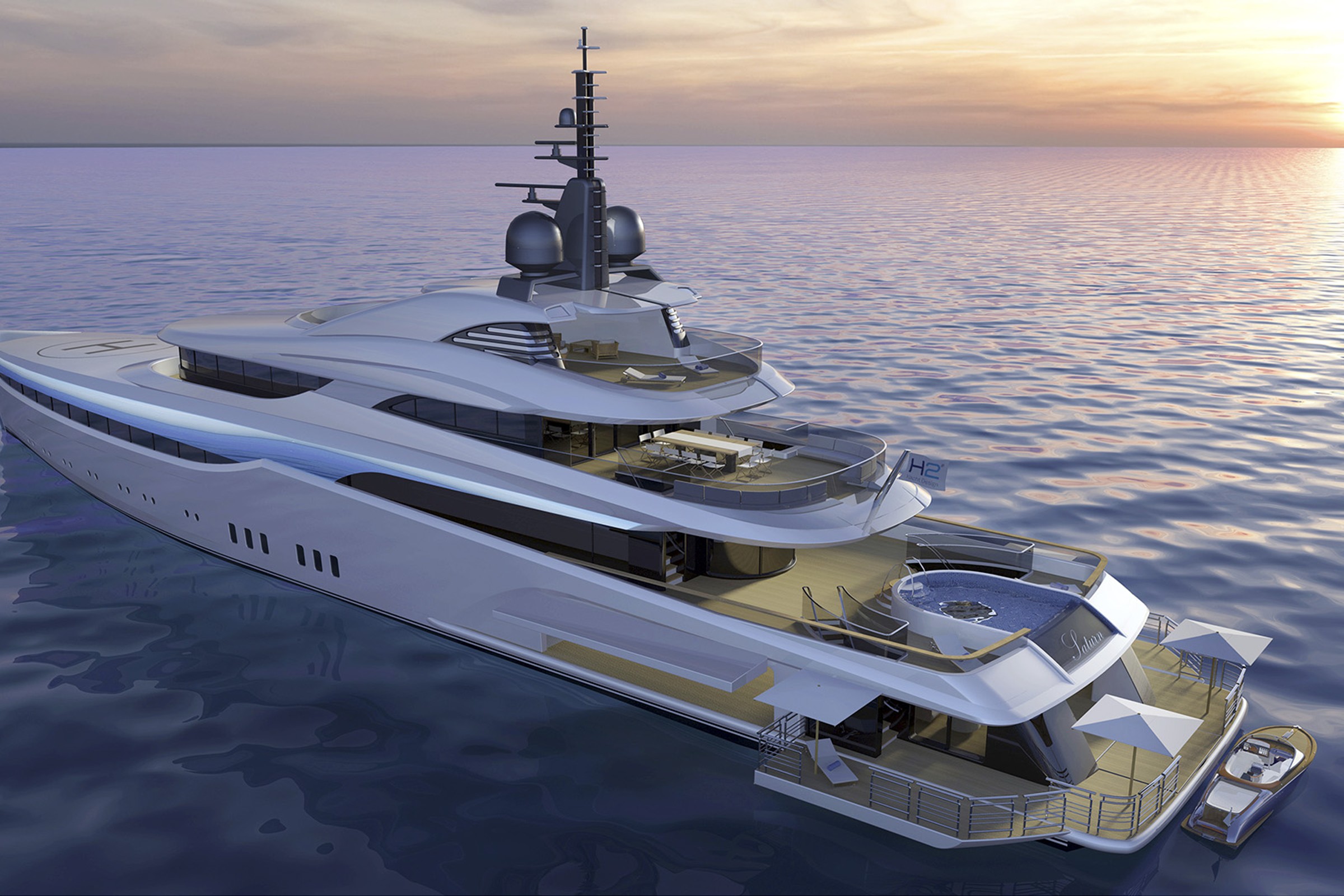 Saturn, 70.00m superyacht concept, designed by H2 Yacht Design — photograph 4