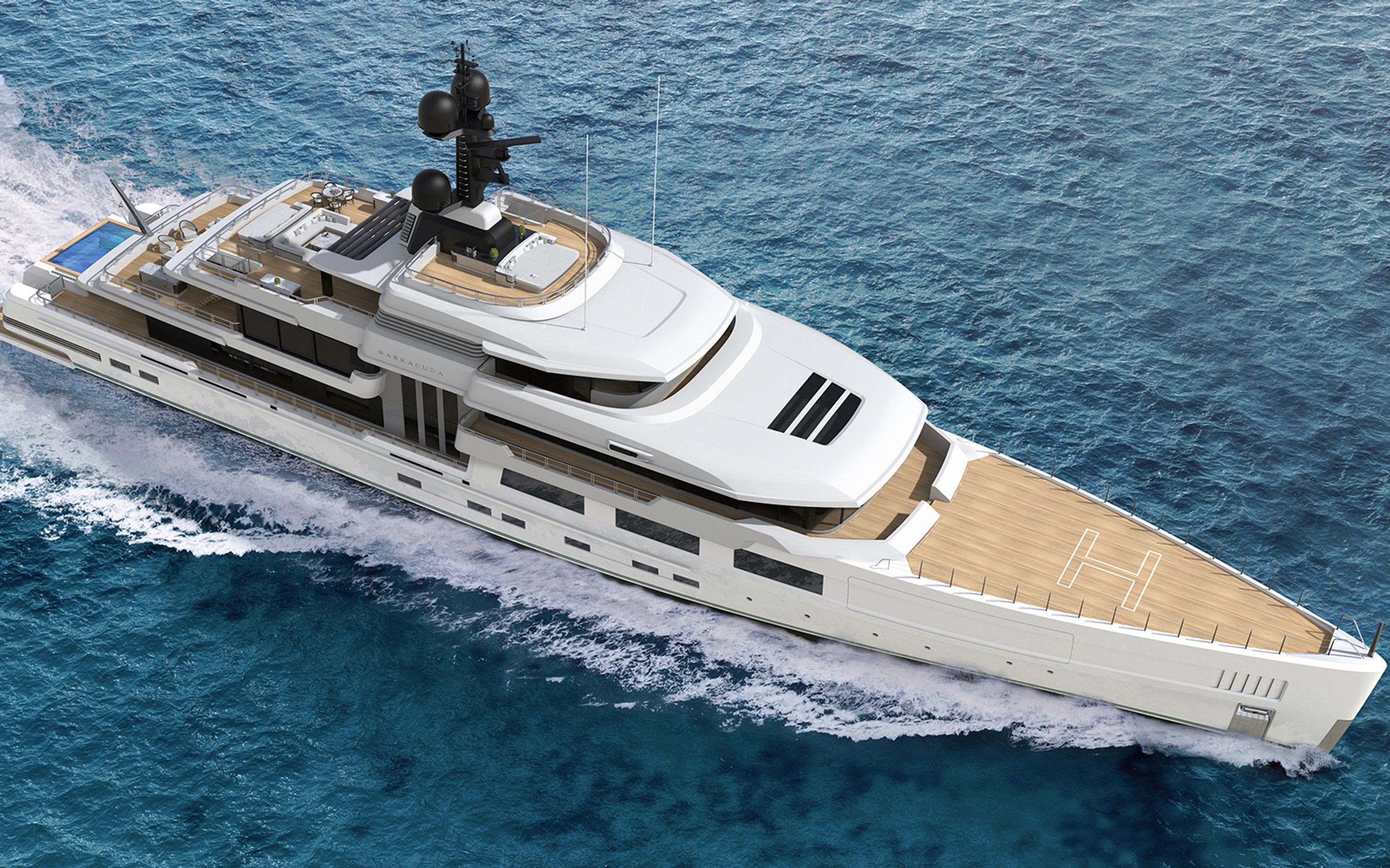 Barracuda Explorer, 65m superyacht concept, designed by H2 Yacht Design — photograph 4