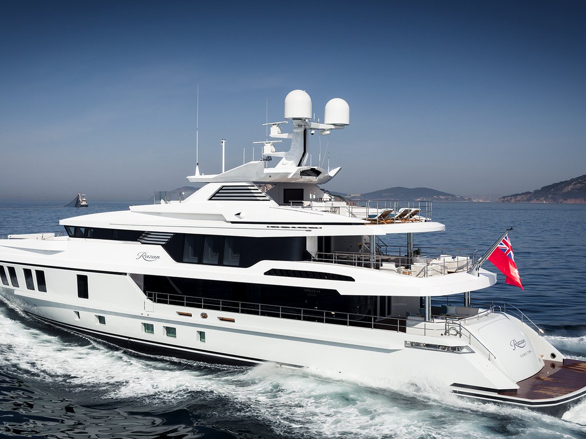 Razan, 47m new build superyacht, built by Turquoise Yachts, designed by H2 Yacht Design — photograph 2