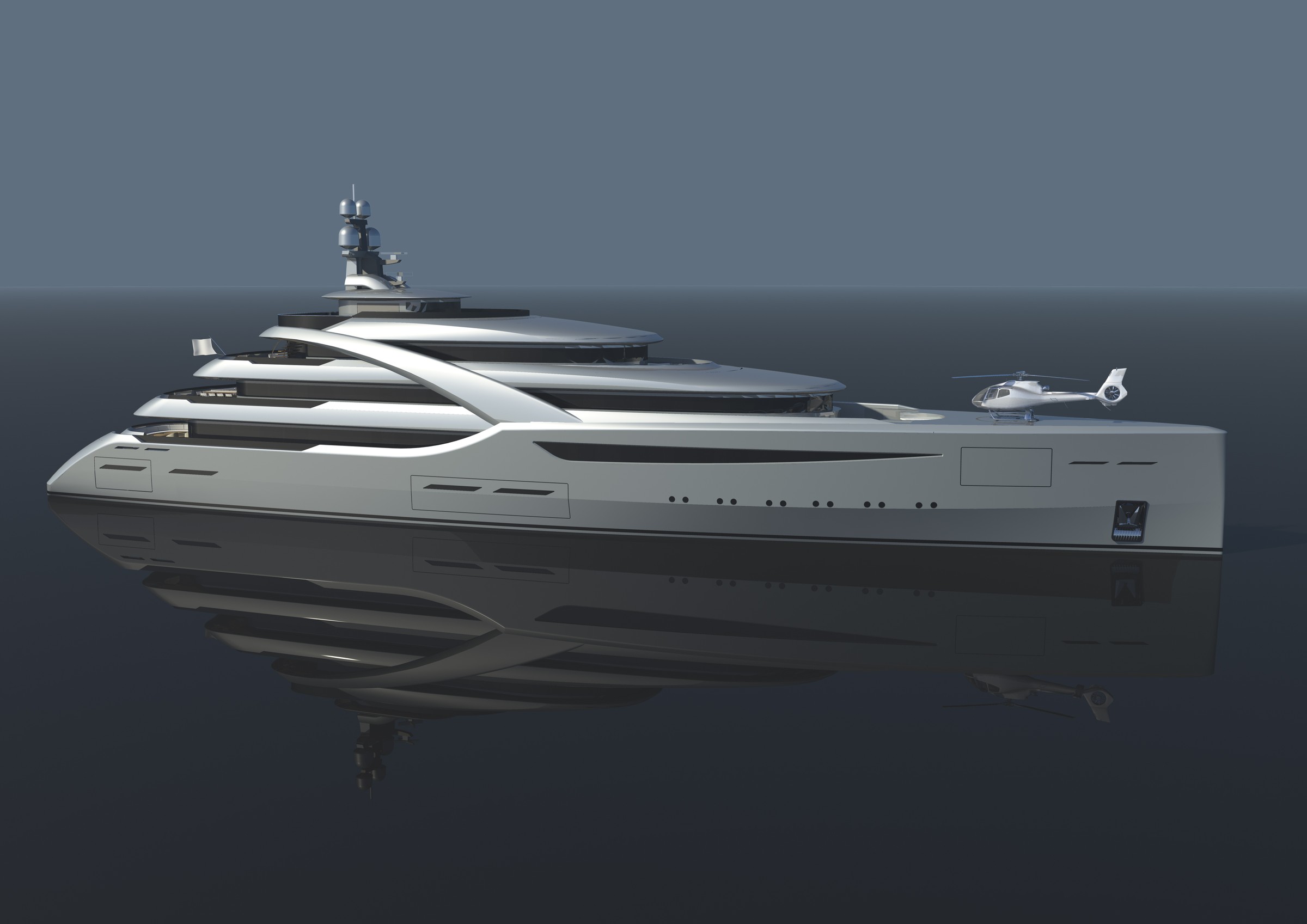 Icon Yachts, 85.00m superyacht concept, designed by H2 Yacht Design — photograph 1