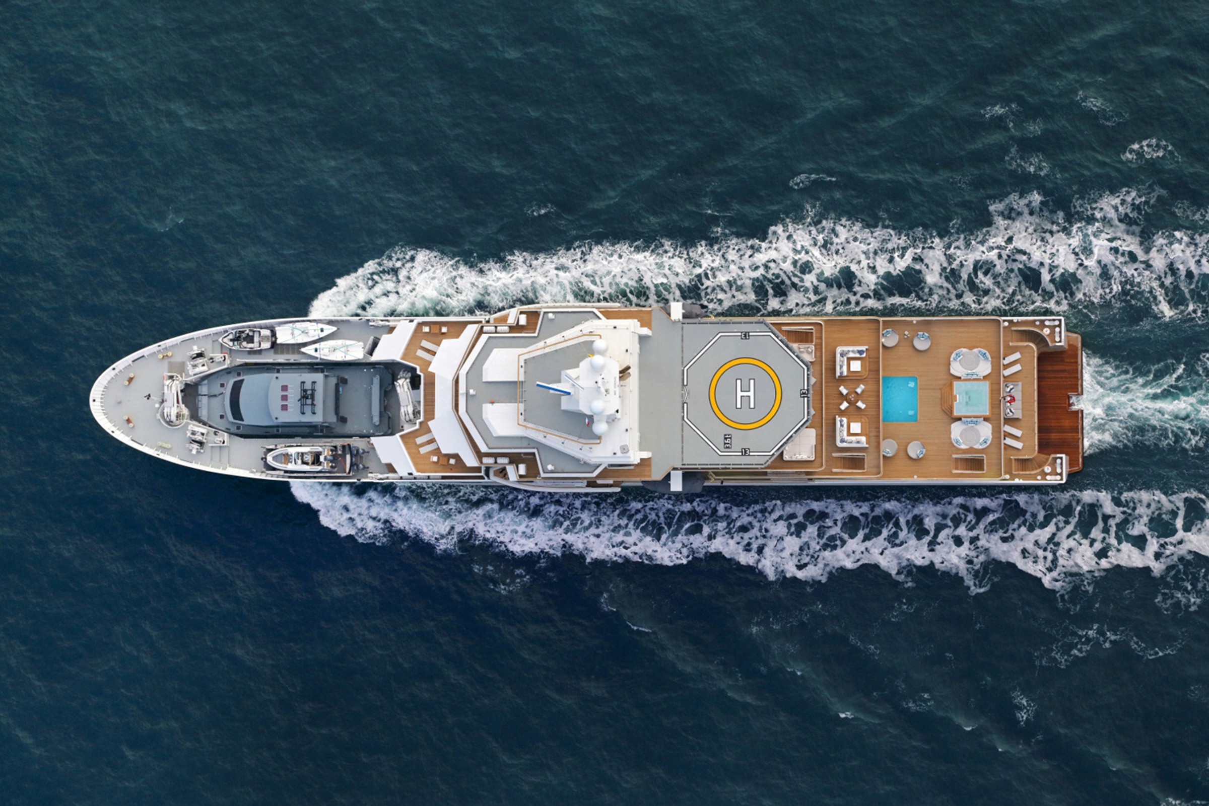 Andromeda, 107m new build superyacht, built by Kleven, designed by H2 Yacht Design — photograph 4