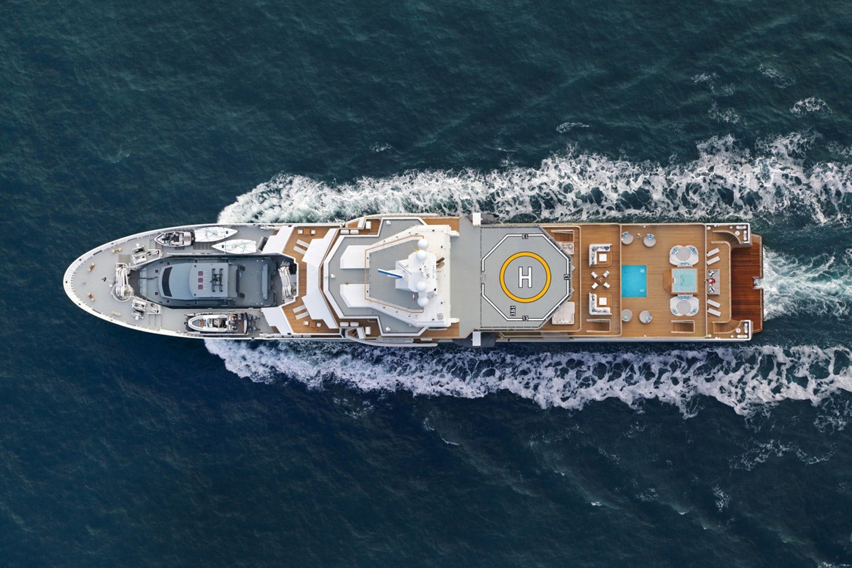 Andromeda, 107m new build superyacht, built by Kleven, designed by H2 Yacht Design — photograph 2
