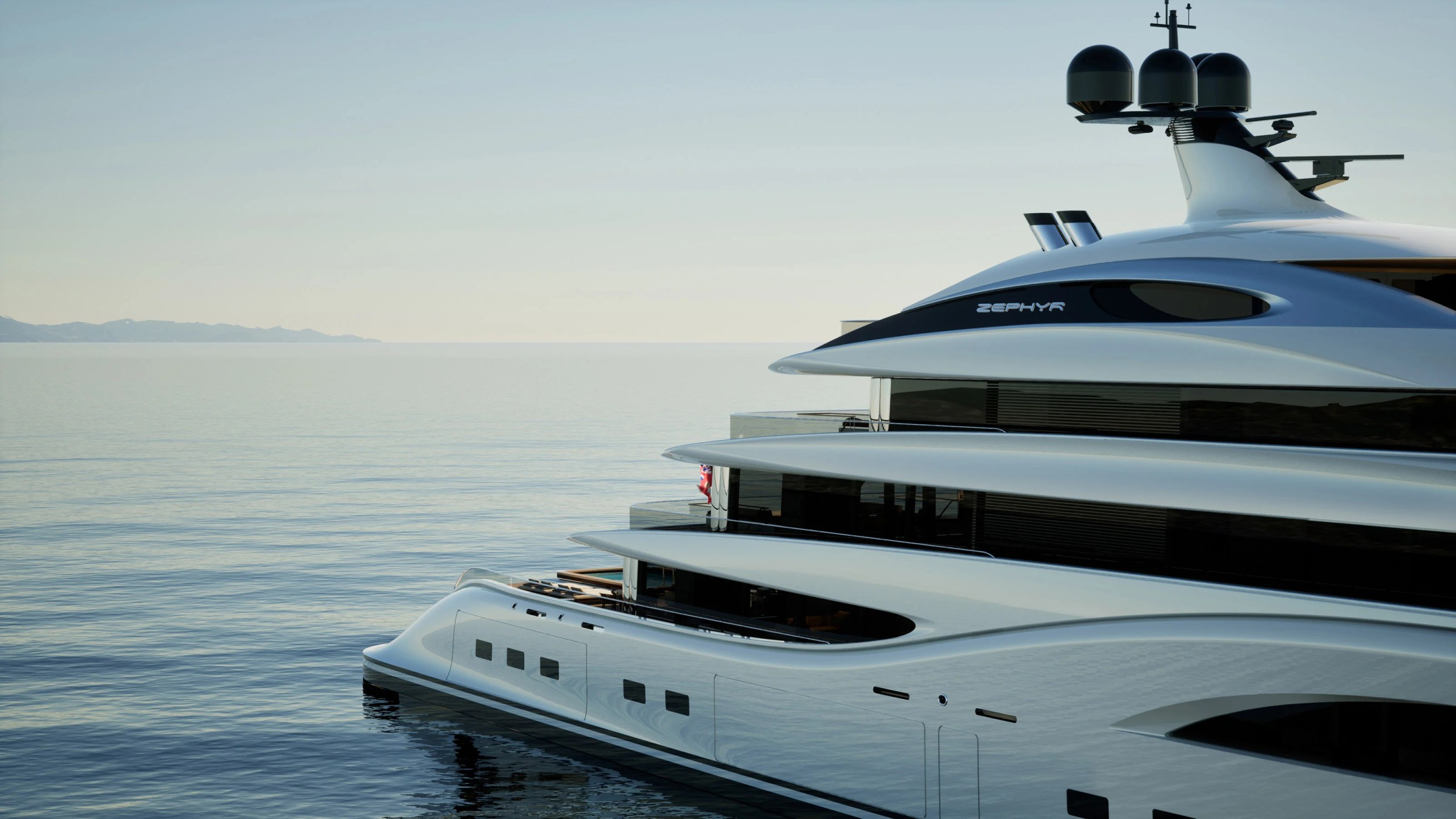 Zephyr, 115m superyacht concept, built by Dorries Yachts, designed by H2 Yacht Design — photograph 4