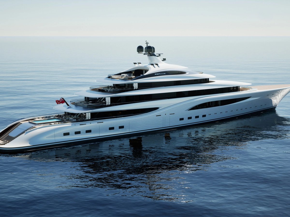Zephyr, 115m superyacht concept, built by Dorries Yachts, designed by H2 Yacht Design — photograph 1