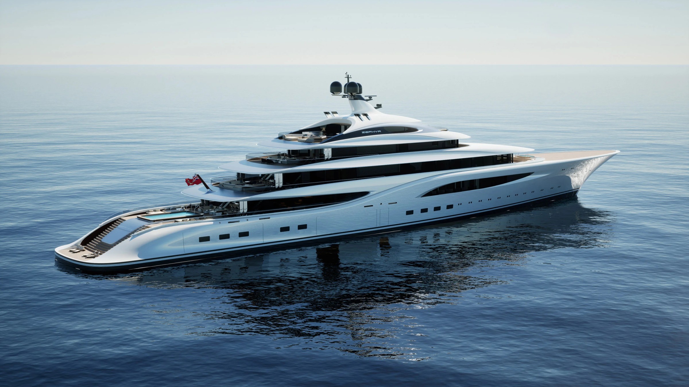 Zephyr, 115m superyacht concept, built by Dorries Yachts, designed by H2 Yacht Design — photograph 1