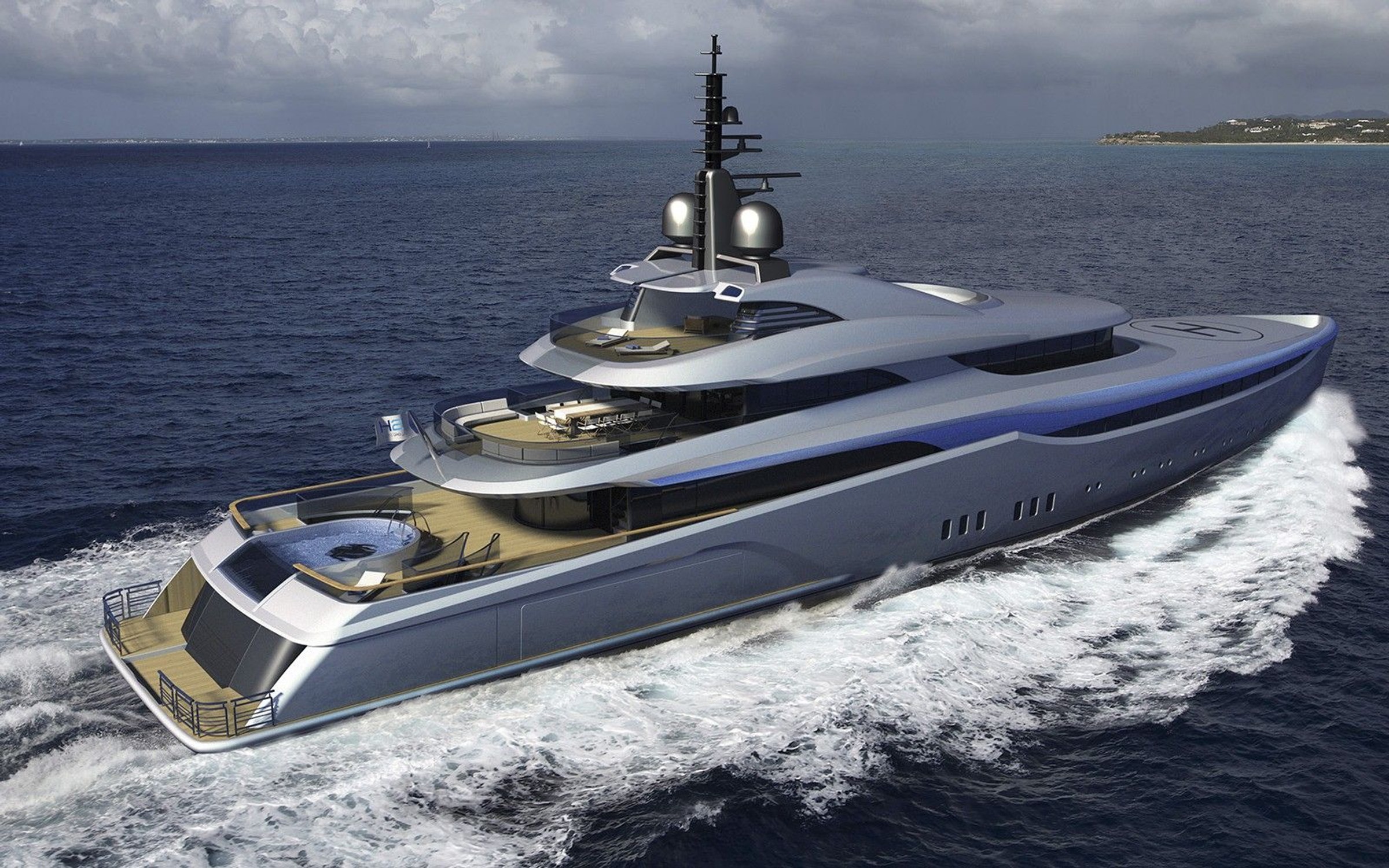 Saturn, 70.00m superyacht concept, designed by H2 Yacht Design — photograph 1