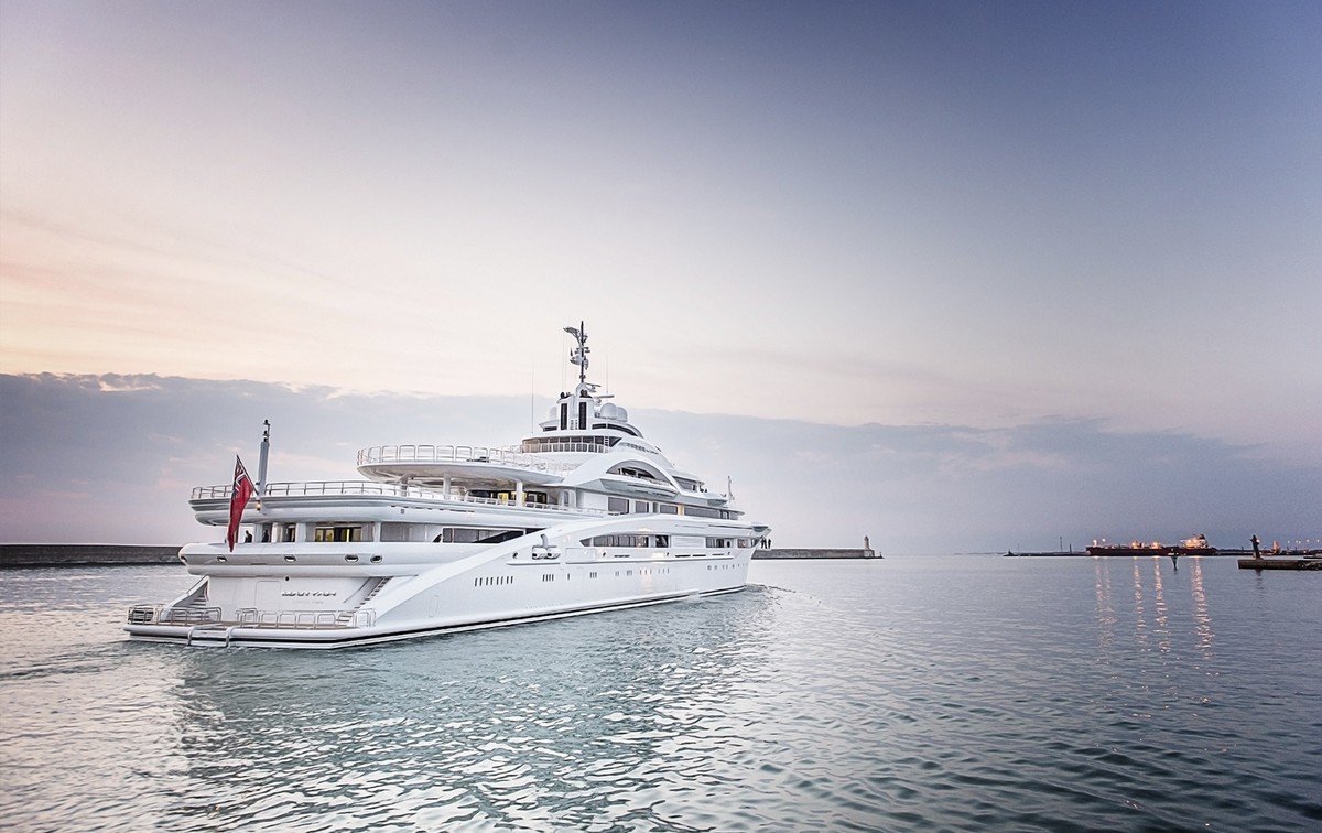 Maryah, 125m new build superyacht, built by Elefsis Shipyard, designed by H2 Yacht Design — photograph 2
