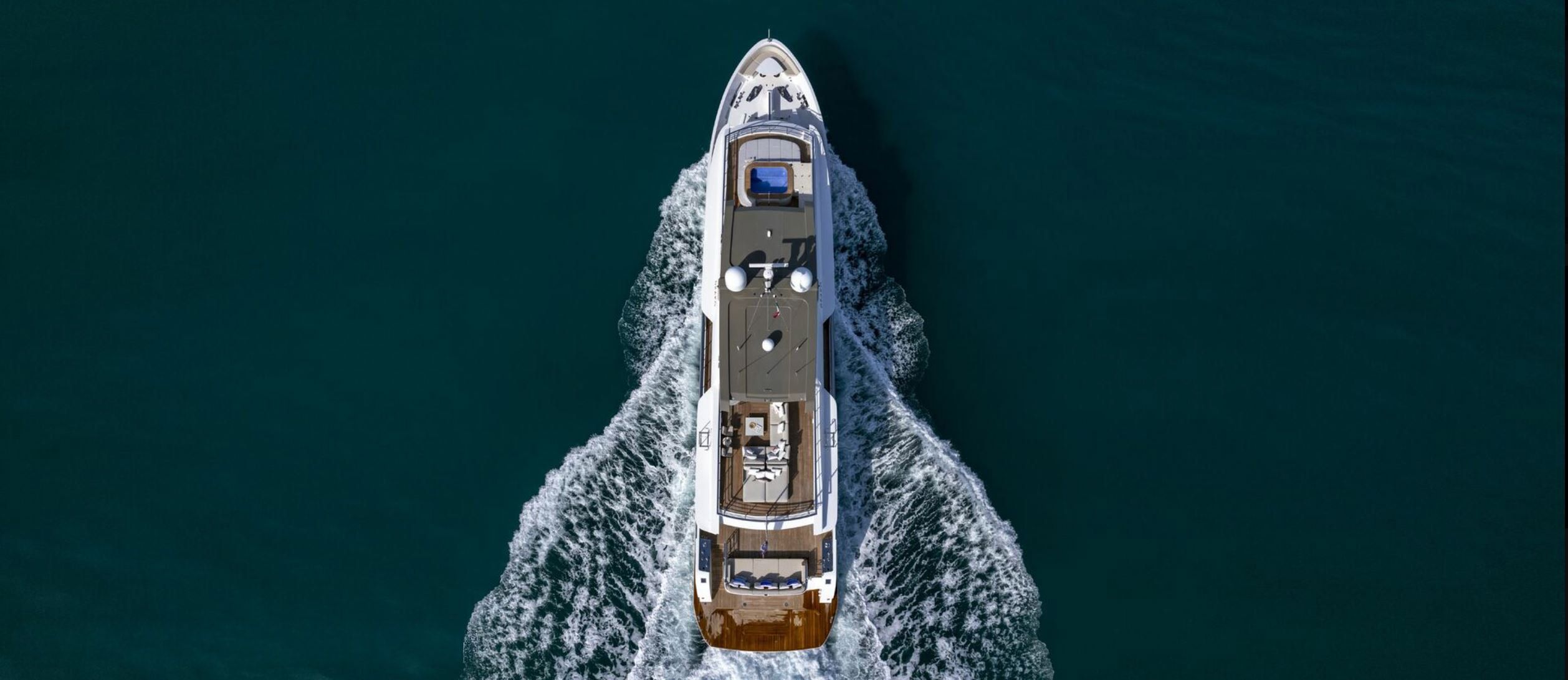 Drako, 38m new build superyacht, built by Alpha Custom Yachts, designed by H2 Yacht Design — photograph 2