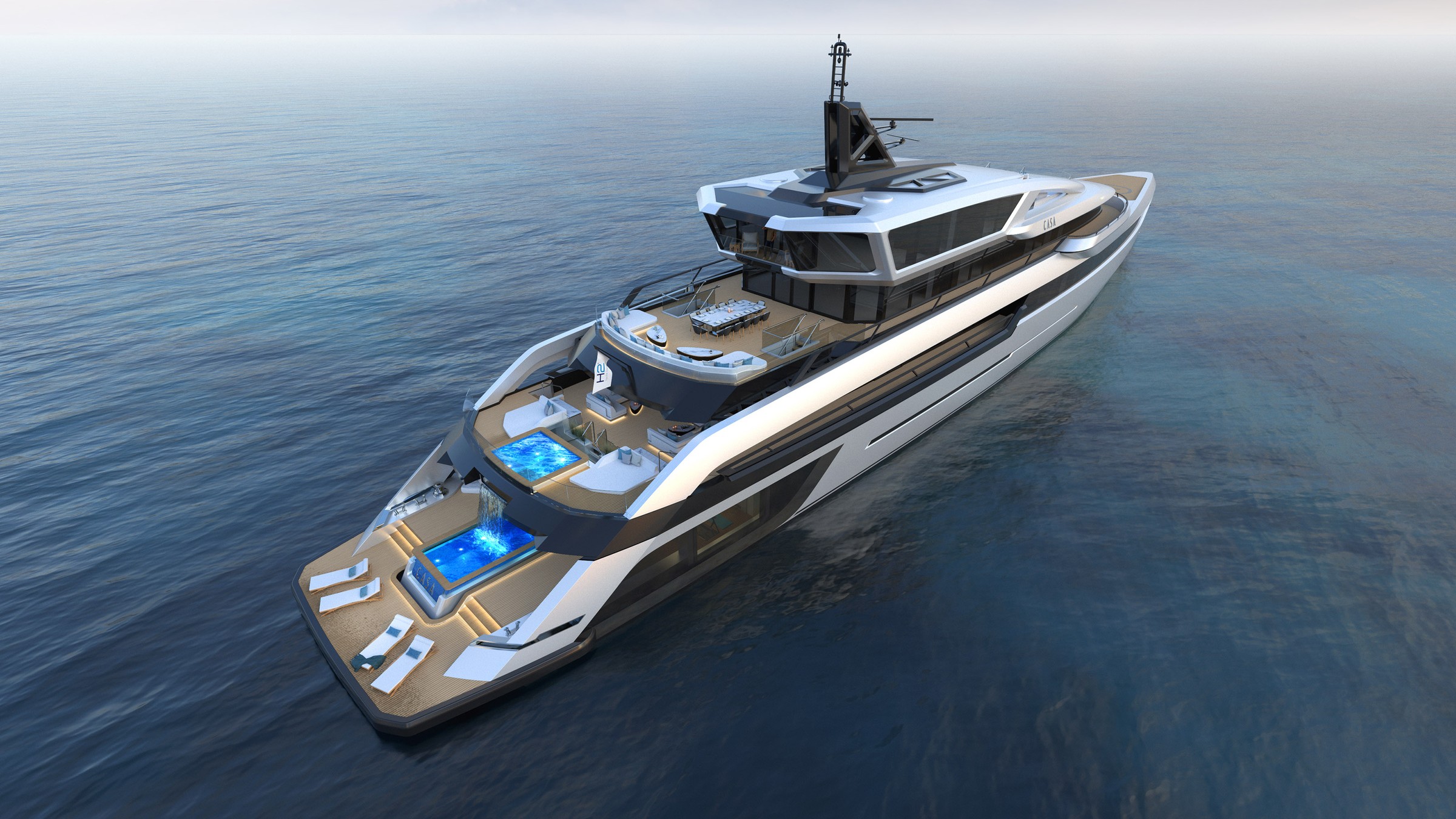 CASA, 80m superyacht concept, designed by H2 Yacht Design — photograph 1