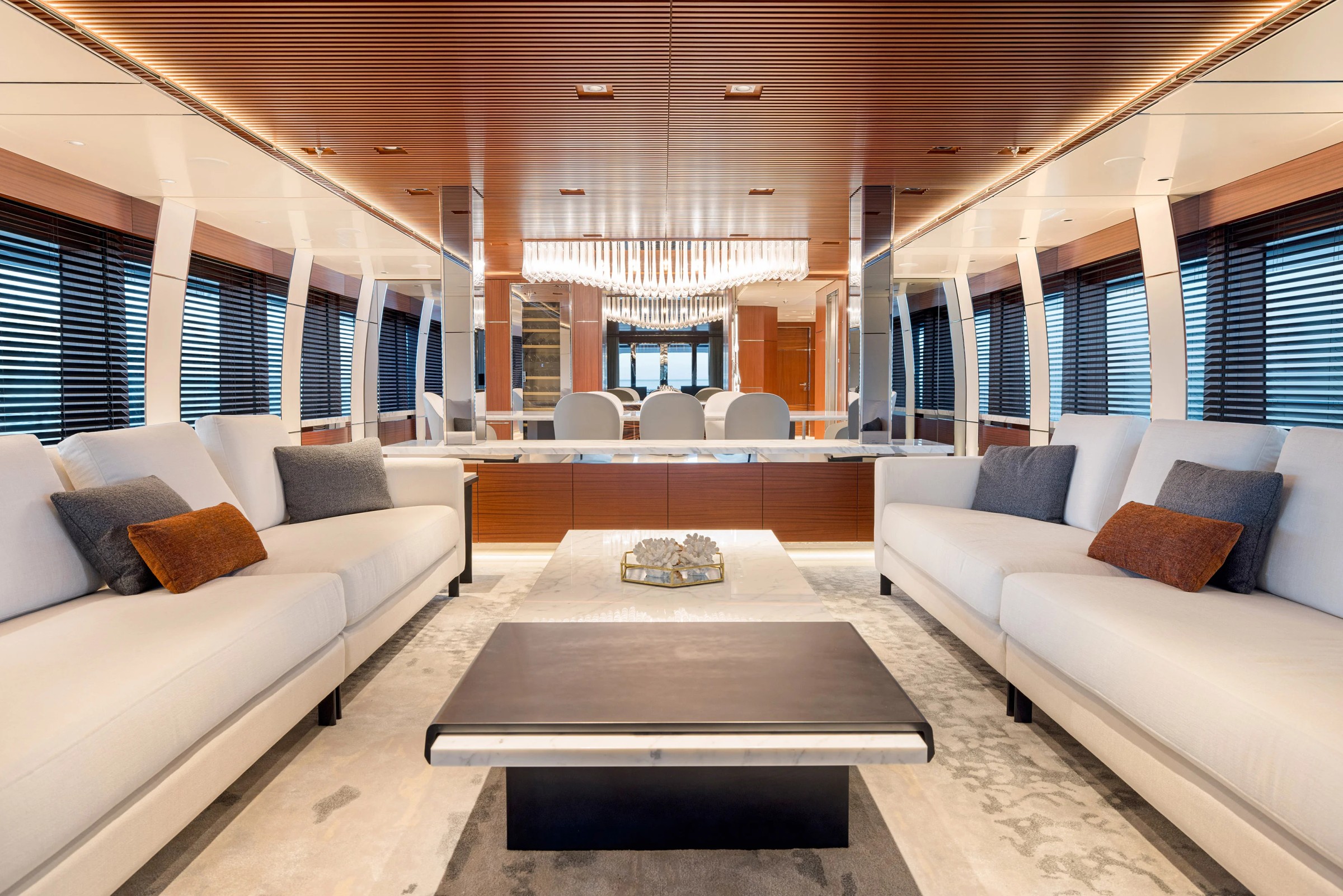 Danzante Bay, 50m new build superyacht, built by Crescent Custom Yachts, designed by H2 Yacht Design — photograph 1