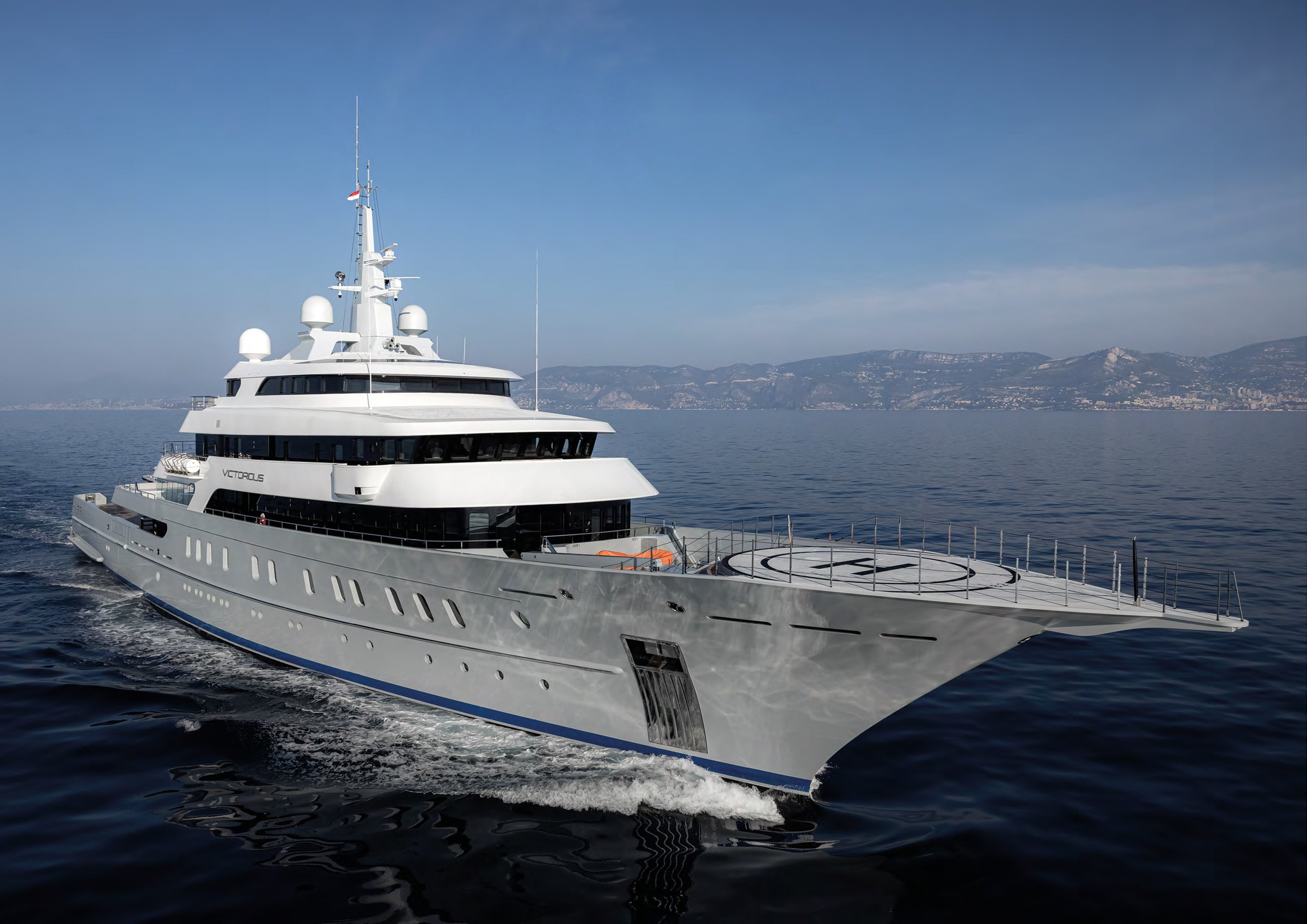 Victorious, 85m new build superyacht, built by AKYACHT, designed by H2 Yacht Design — photograph 1