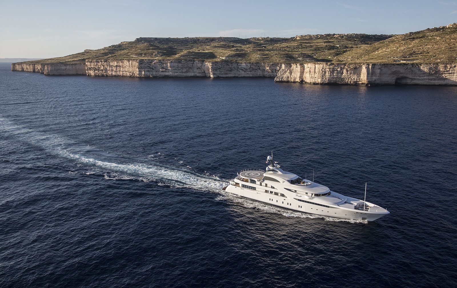 Graceful, 83m new build superyacht, built by Blohm+Voss, designed by H2 Yacht Design — photograph 1