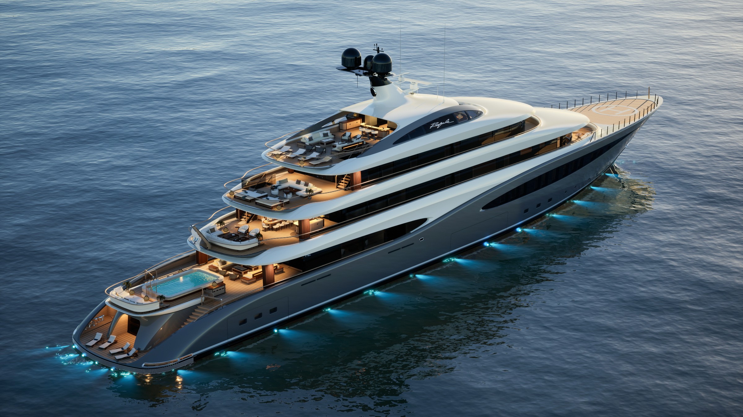 Rafale, 81.3m superyacht under construction, built by Turquoise Yachts, designed by H2 Yacht Design