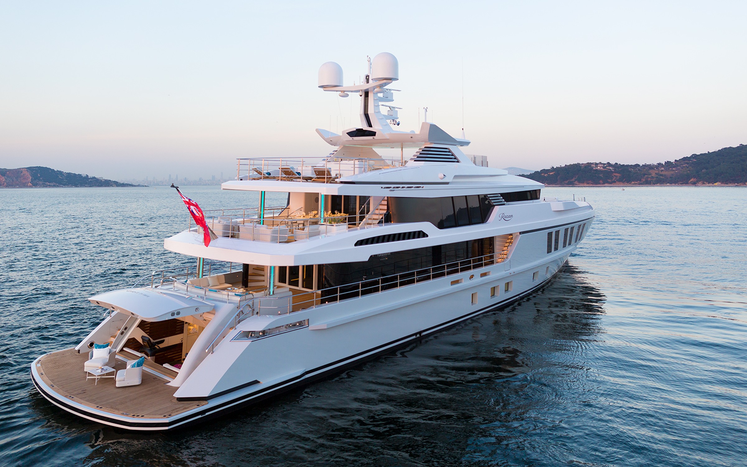 Razan, 47m new build superyacht, built by Turquoise Yachts, designed by H2 Yacht Design — photograph 1