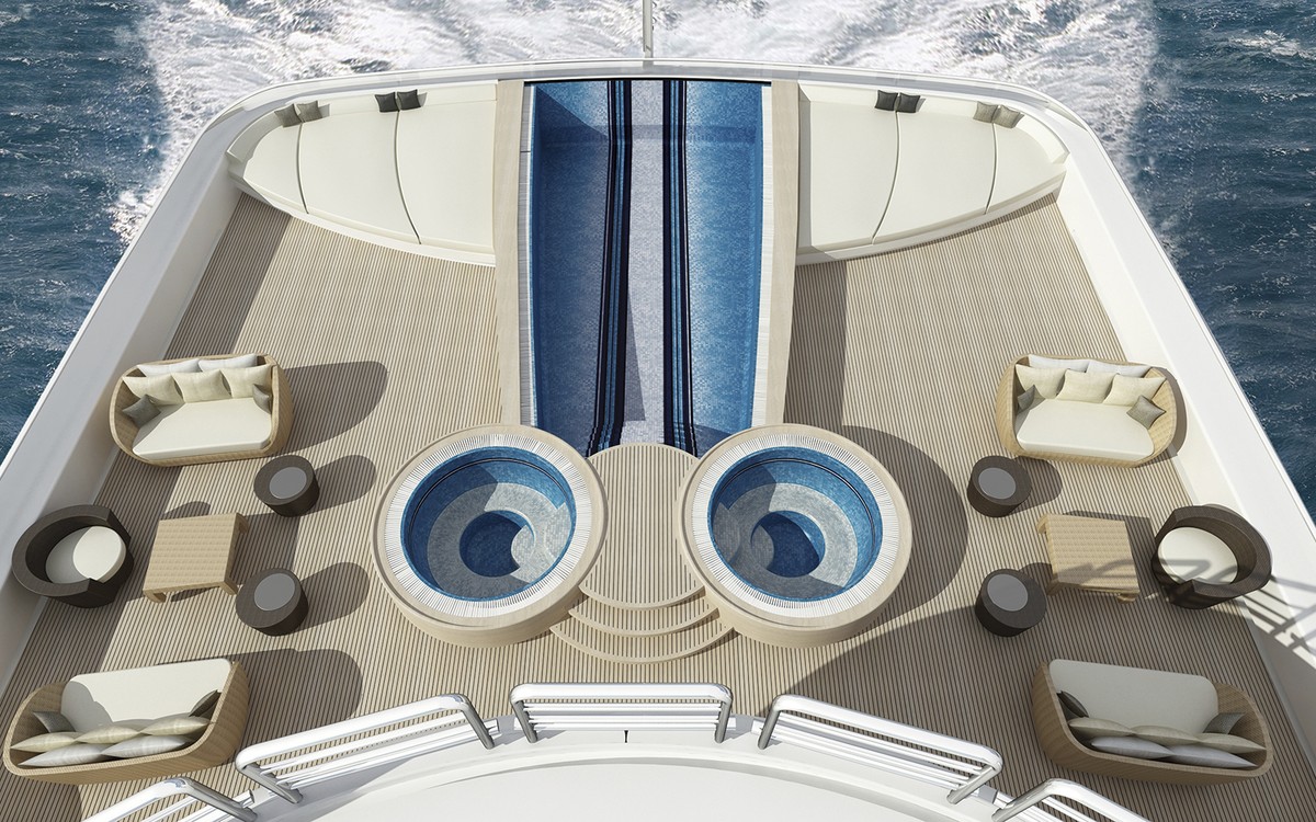 Maryah, 125m new build superyacht, built by Elefsis Shipyard, designed by H2 Yacht Design — photograph 3