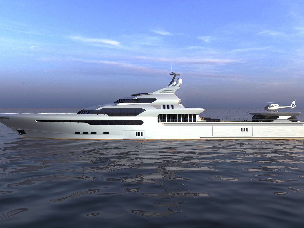 Stealth Explorer, 90.00m superyacht concept, designed by H2 Yacht Design — photograph 1