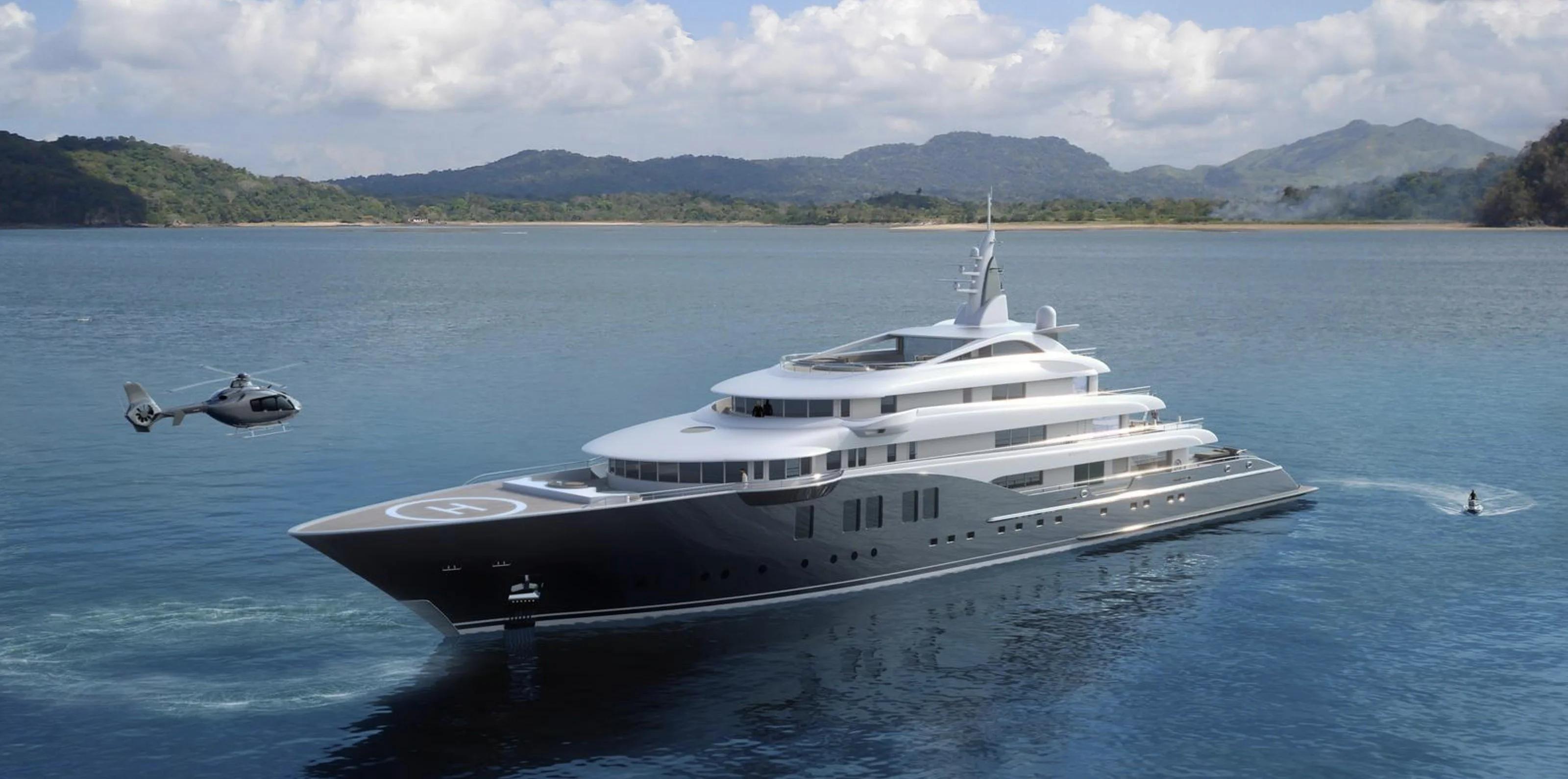 Faith, 87.5m superyacht under construction, built by Dunya Yachts, designed by H2 Yacht Design