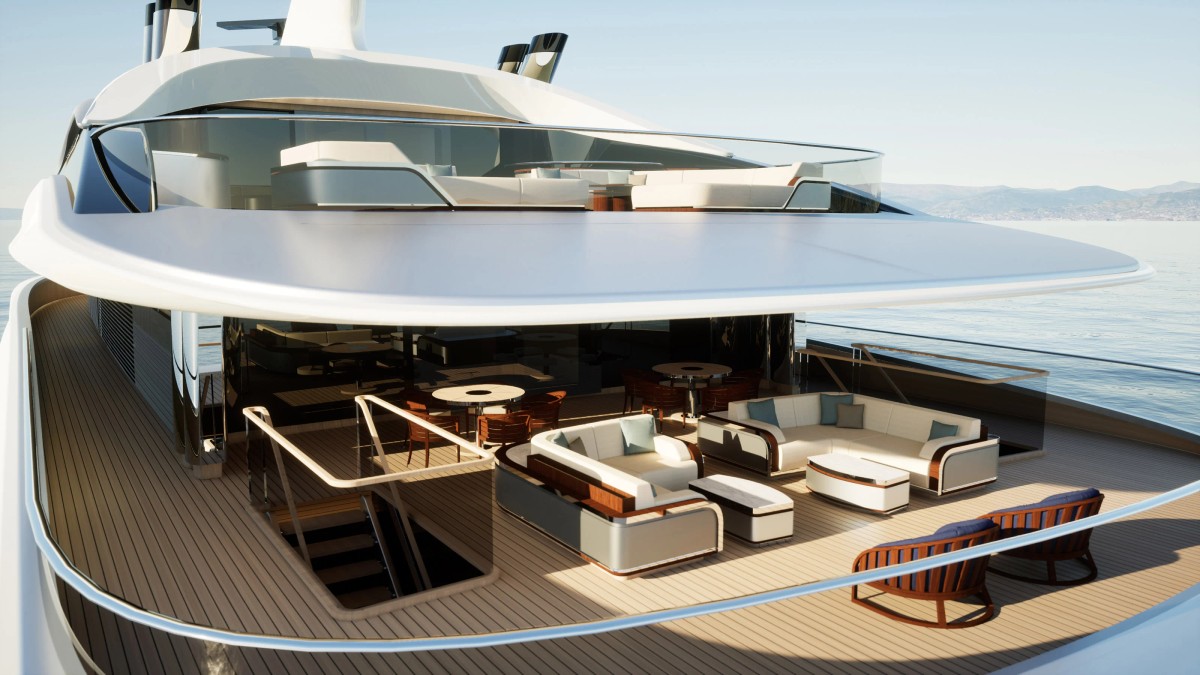 Zephyr, 115m superyacht concept, built by Dorries Yachts, designed by H2 Yacht Design — photograph 9