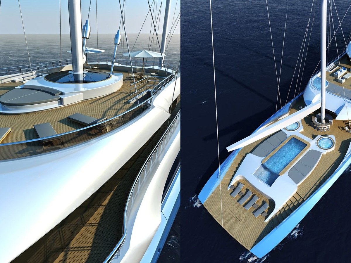 Atlas, 110m superyacht concept, designed by H2 Yacht Design — photograph 2