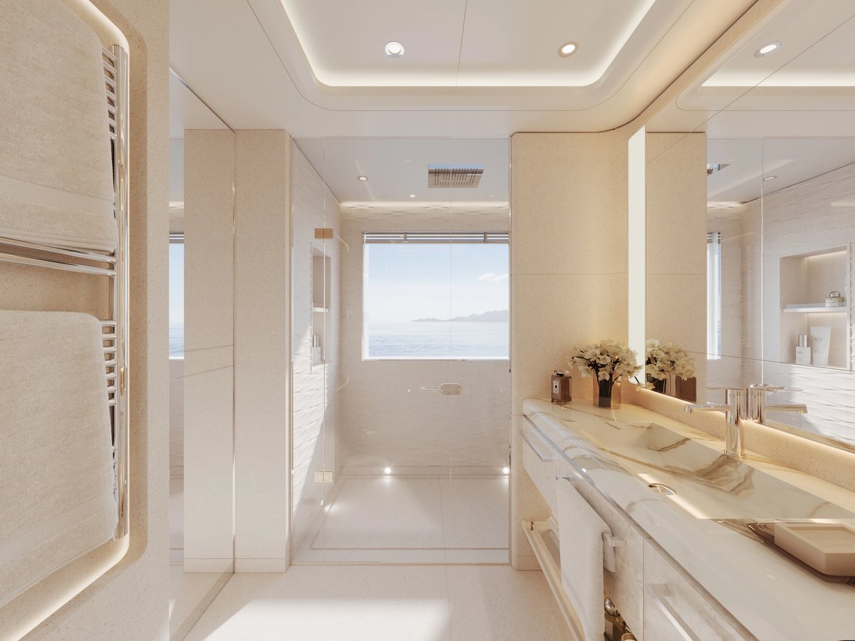 Bravo, 80m superyacht under construction, built by Turquoise Yachts, designed by H2 Yacht Design — photograph 2