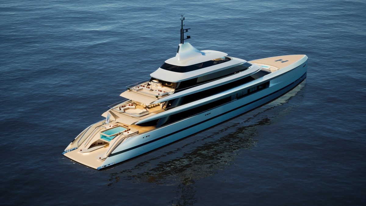 Blade, 83.74m superyacht concept, designed by H2 Yacht Design — photograph 3
