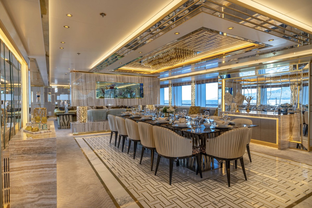 Leona, 80m new build superyacht, built by Bilgin Yachts, designed by H2 Yacht Design — photograph 2