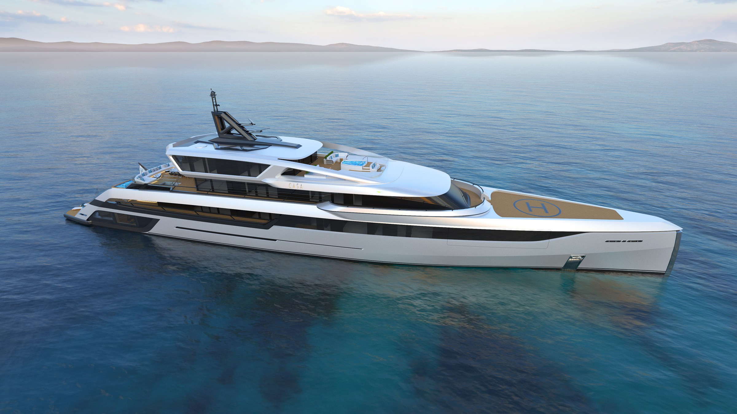 CASA, 80m superyacht concept, designed by H2 Yacht Design — photograph 4