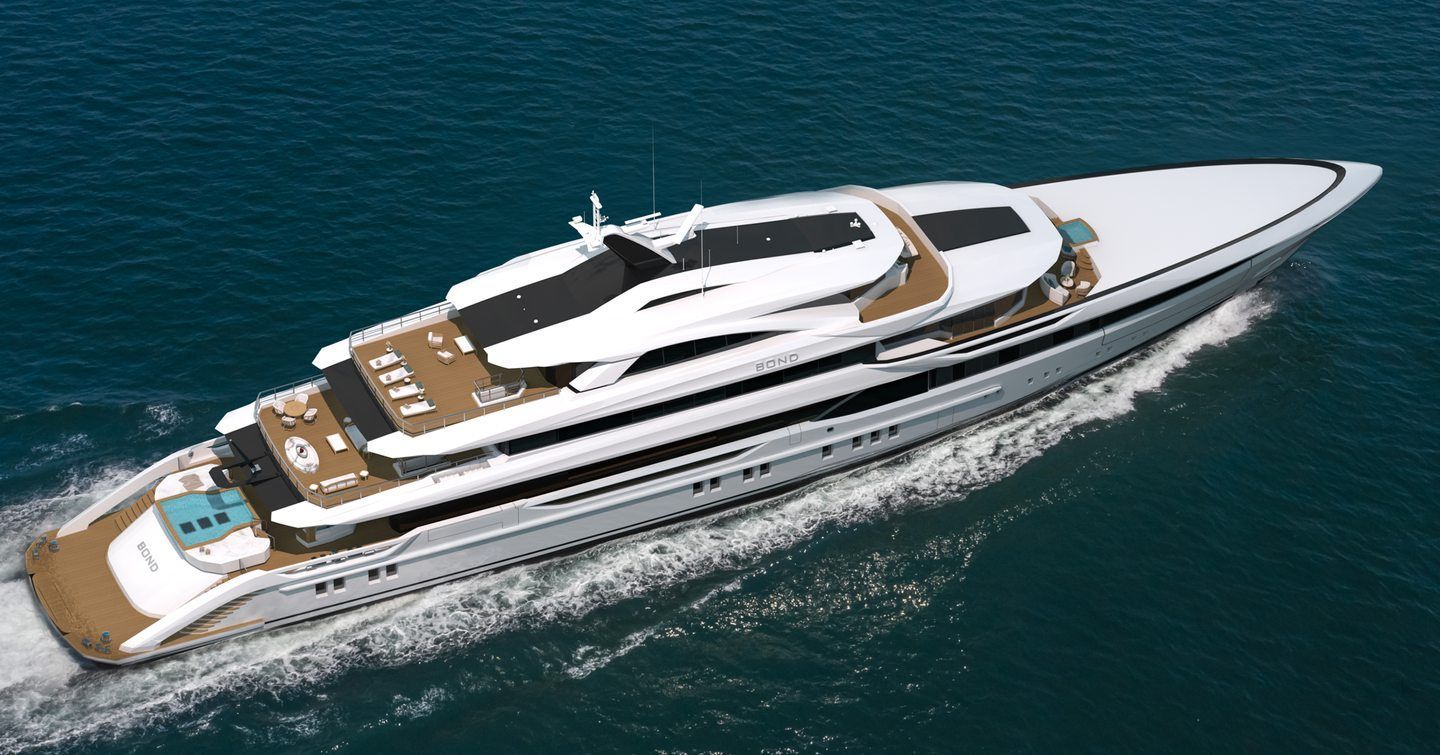 Bond, 82m superyacht under construction, built by Bilgin Yachts, designed by H2 Yacht Design — photograph 2