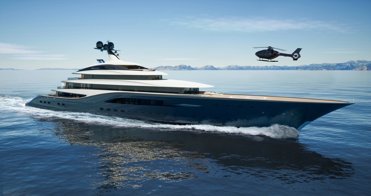 Zephyr, 115m superyacht concept, built by Dorries Yachts, designed by H2 Yacht Design — photograph 15