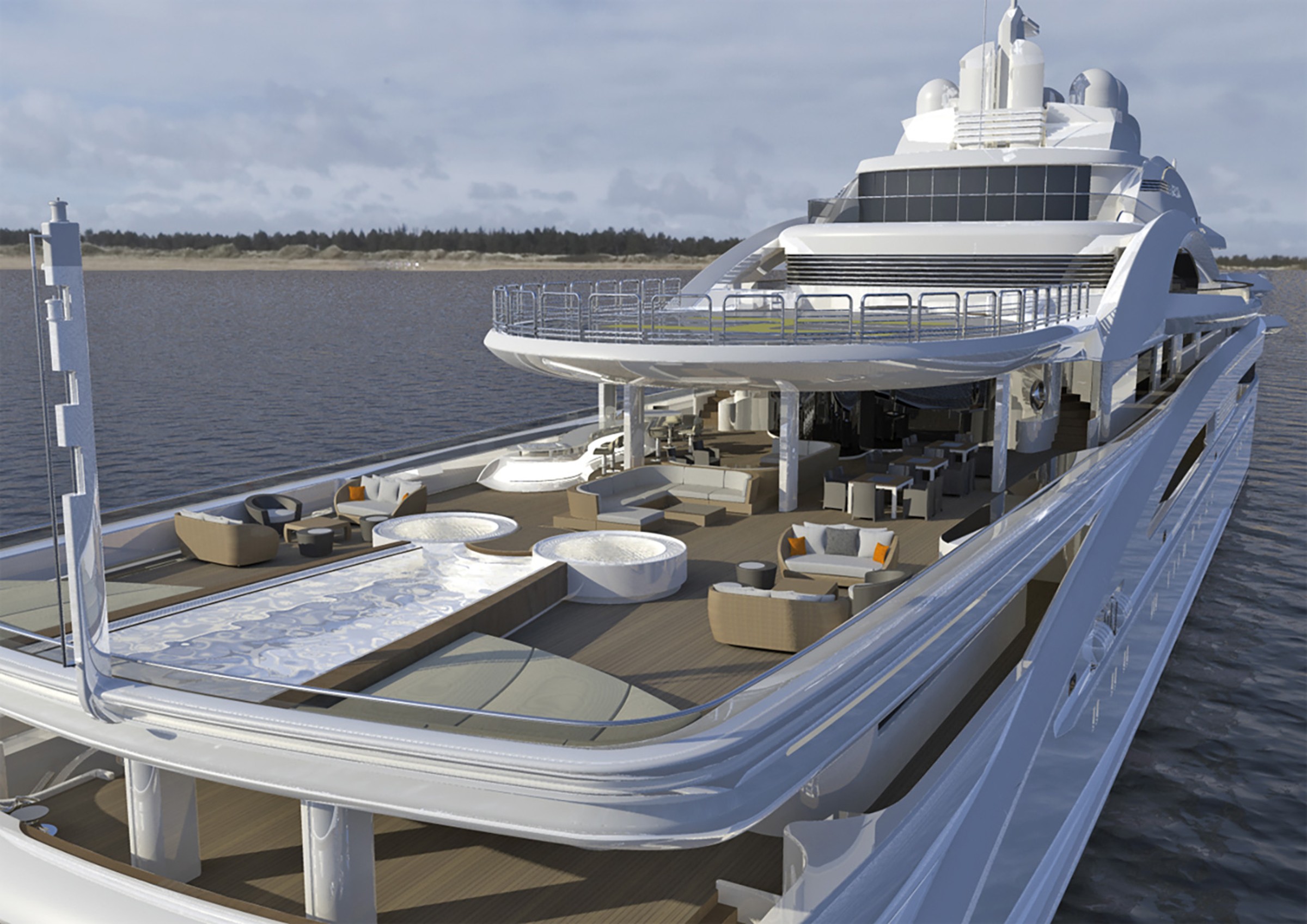 Maryah, 125m new build superyacht, built by Elefsis Shipyard, designed by H2 Yacht Design — photograph 4