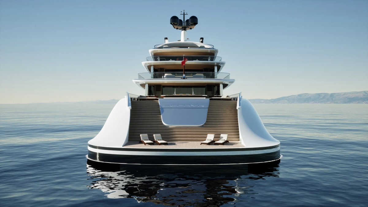Zephyr, 115m superyacht concept, built by Dorries Yachts, designed by H2 Yacht Design — photograph 14