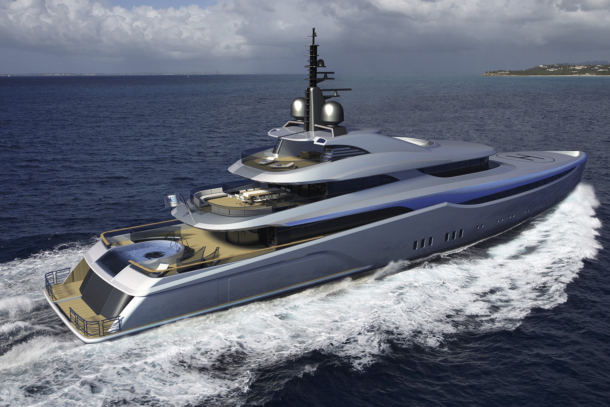 Saturn, 70.00m superyacht concept, designed by H2 Yacht Design — photograph 4