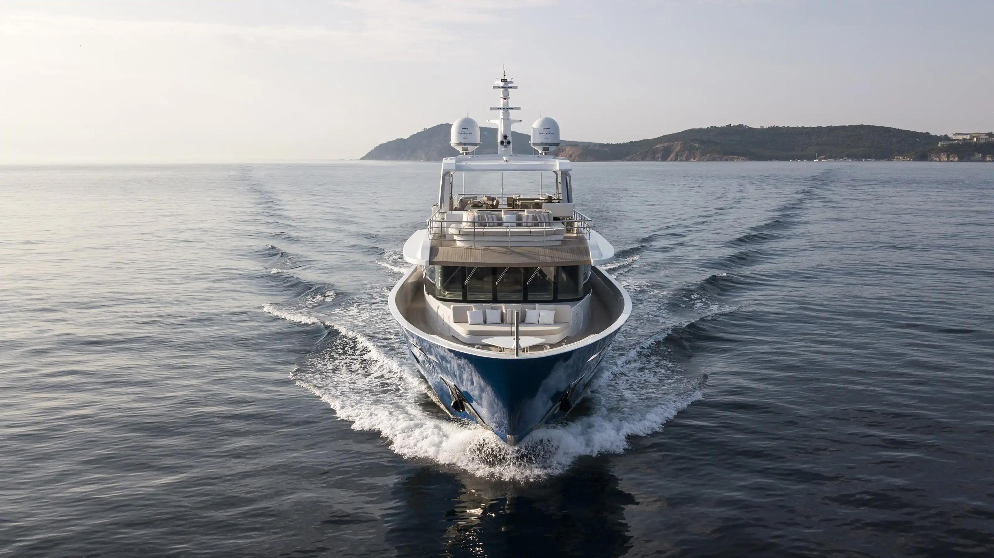 Piccolo, 38m new build superyacht, built by Alpha Custom Yacht, designed by H2 Yacht Design — photograph 2