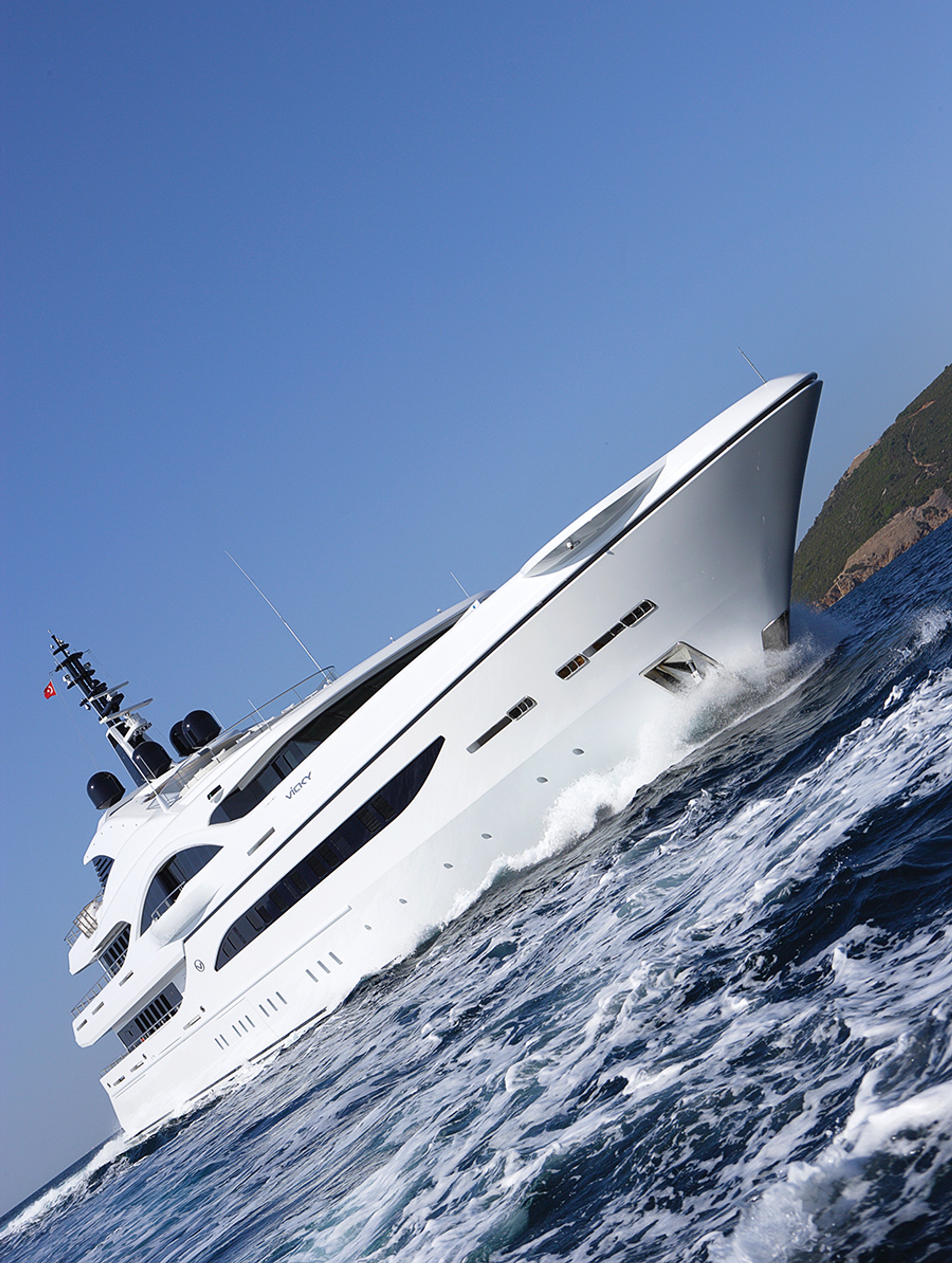 Vicky, 72.4m new build superyacht, built by Proteksan, designed by H2 Yacht Design — photograph 4