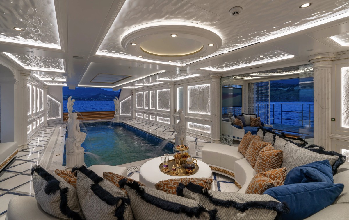 Leona, 80m new build superyacht, built by Bilgin Yachts, designed by H2 Yacht Design — photograph 24