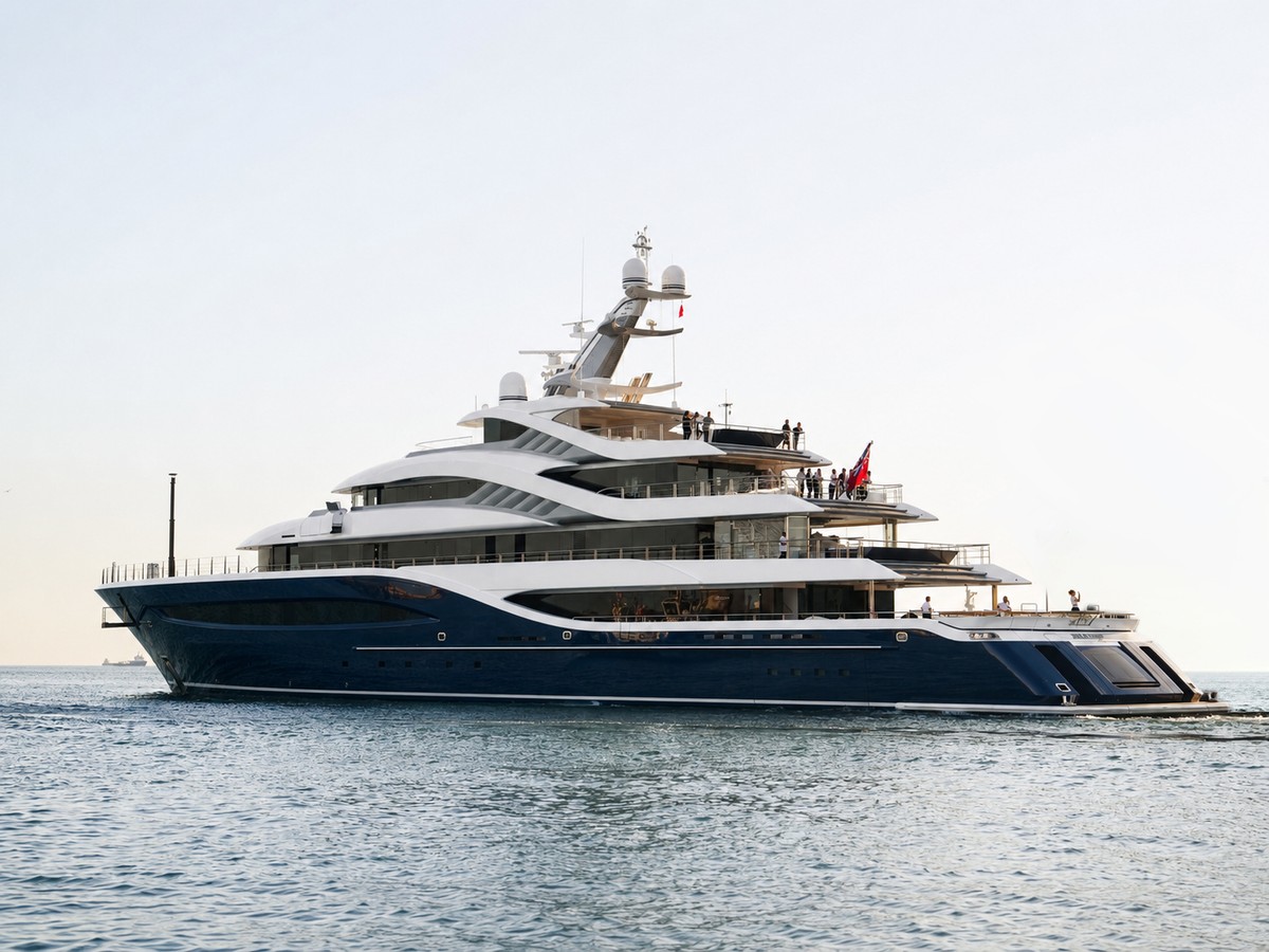 Angelique, 88m new build superyacht, built by Turquoise Yachts, designed by H2 Yacht Design — photograph 3